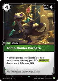 Tomb-Raider Barbara - Vendetta (VEN) #037/166 - Uncommon Riftbound Trading Card