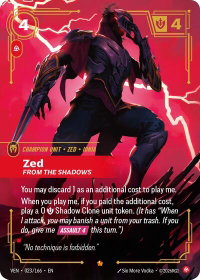 Zed - From the Shadows - Vendetta (VEN) #023/166 - Epic Riftbound Trading Card