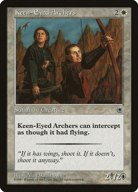 Keen-Eyed Archers trading card from Portal Keen-Eyed Archers - Portal Magic: The Gathering trading card
