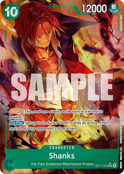 Shanks (022) (Alternate Art) trading card from The World's Strongest Warriors Shanks (022) (Alternate Art) - The World's Strongest Warriors One Piece trading card