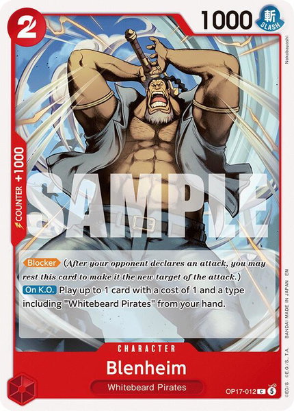 Blenheim - The World's Strongest Warriors One Piece trading card