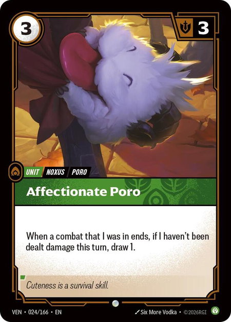 Affectionate Poro - Vendetta Riftbound trading card