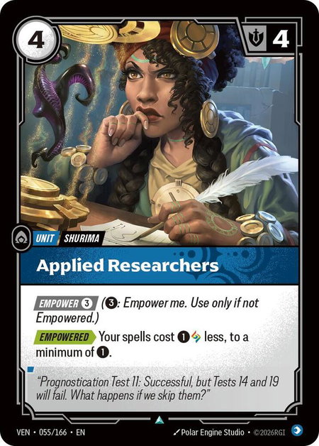 Applied Researchers trading card from Vendetta Applied Researchers - Vendetta Riftbound trading card