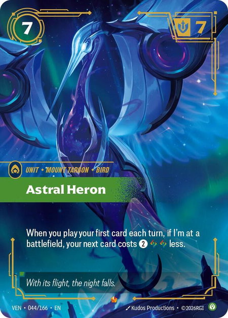 Astral Heron trading card from Vendetta Astral Heron - Vendetta Riftbound trading card