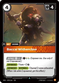 Baccai Witherclaw - Vendetta (VEN) #078/166 - Uncommon Riftbound Trading Card