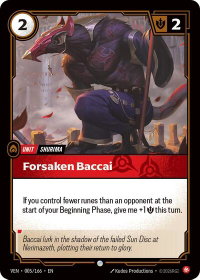 Forsaken Baccai - Vendetta (VEN) #005/166 - Common Riftbound Trading Card