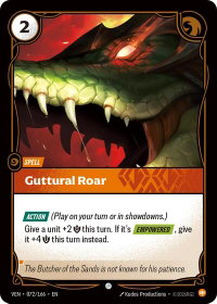 Guttural Roar - Vendetta (VEN) #072/166 - Common Riftbound Trading Card