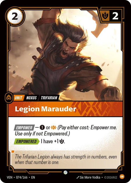 Legion Marauder trading card from Vendetta Legion Marauder - Vendetta Riftbound trading card