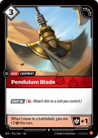 Pendulum Blade - Vendetta (VEN) #011/166 - Uncommon Riftbound Trading Card