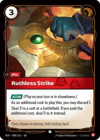Ruthless Strike - Vendetta (VEN) #008/166 - Common Riftbound Trading Card