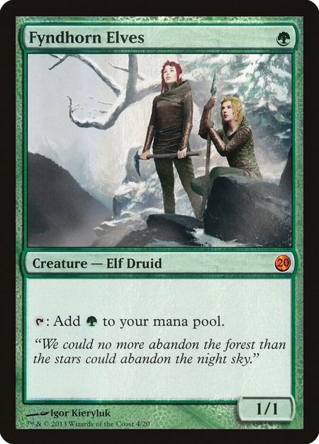 Fyndhorn Elves trading card from From the Vault: Twenty Fyndhorn Elves - From the Vault: Twenty Magic: The Gathering trading card