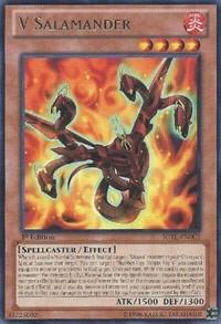 V Salamander trading card from Judgment of the Light V Salamander - Judgment of the Light YuGiOh trading card