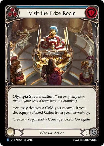 Visit the Prize Room trading card from Armory Deck: Olympia Visit the Prize Room - Armory Deck: Olympia Flesh and Blood trading card