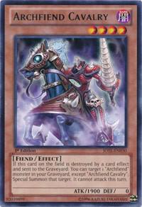 Archfiend Cavalry trading card from Judgment of the Light Archfiend Cavalry - Judgment of the Light YuGiOh trading card