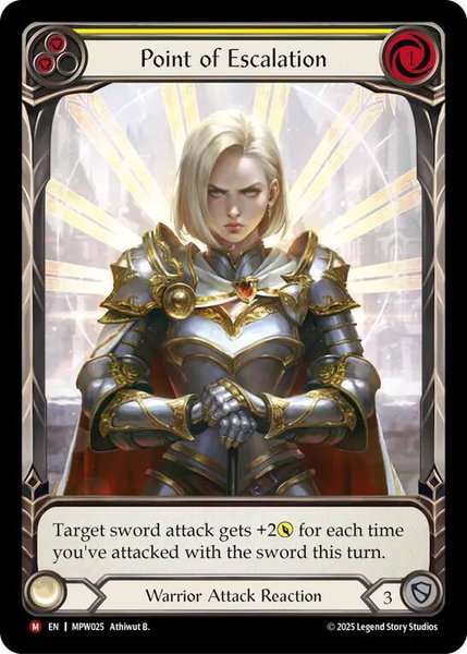 Point of Escalation (Extended Art) trading card from Mastery Pack Warrior Point of Escalation (Extended Art) - Mastery Pack Warrior Flesh and Blood trading card