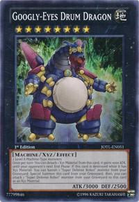 Googly-Eyes Drum Dragon trading card from Judgment of the Light Googly-Eyes Drum Dragon - Judgment of the Light YuGiOh trading card
