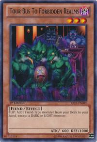 Tour Bus To Forbidden Realms trading card from Judgment of the Light Tour Bus To Forbidden Realms - Judgment of the Light YuGiOh trading card