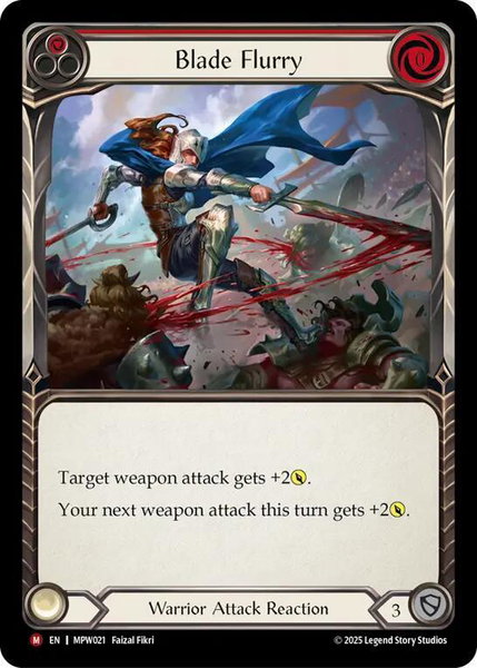 Blade Flurry (Red) trading card from Mastery Pack Warrior Blade Flurry (Red) - Mastery Pack Warrior Flesh and Blood trading card