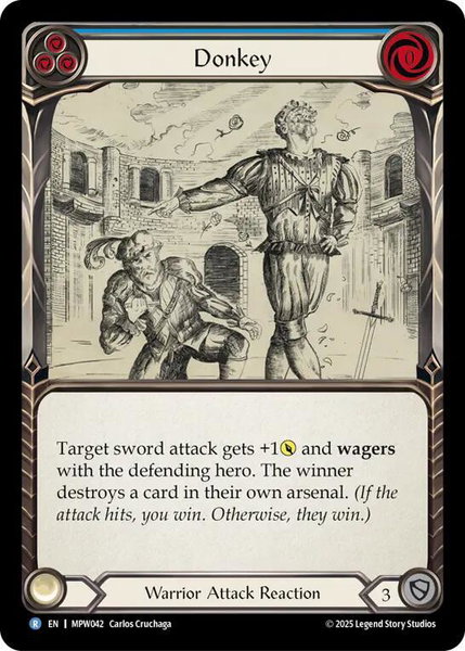 Donkey (Blue) trading card from Mastery Pack Warrior Donkey (Blue) - Mastery Pack Warrior Flesh and Blood trading card