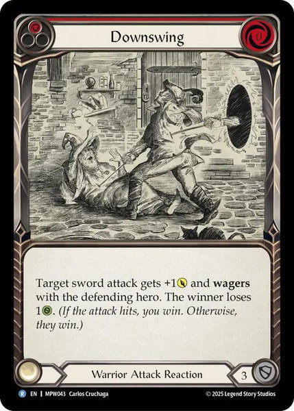 Downswing (Red) trading card from Mastery Pack Warrior Downswing (Red) - Mastery Pack Warrior Flesh and Blood trading card