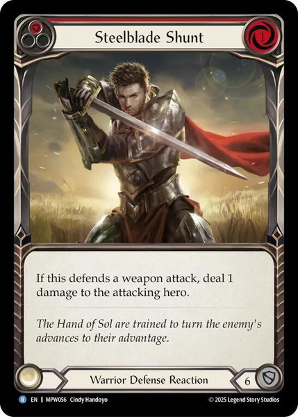 Steelblade Shunt (Red) trading card from Mastery Pack Warrior Steelblade Shunt (Red) - Mastery Pack Warrior Flesh and Blood trading card