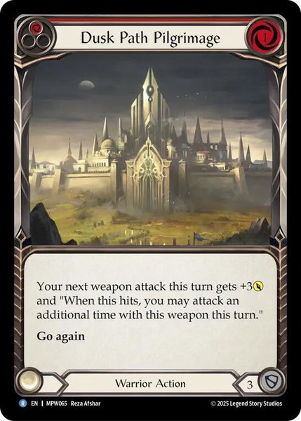 Dusk Path Pilgrimage (Red) trading card from Mastery Pack Warrior Dusk Path Pilgrimage (Red) - Mastery Pack Warrior Flesh and Blood trading card