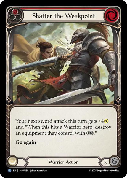 Shatter the Weakpoint (Red) trading card from Mastery Pack Warrior Shatter the Weakpoint (Red) - Mastery Pack Warrior Flesh and Blood trading card