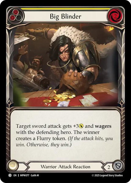 Big Blinder (Yellow) trading card from Mastery Pack Warrior Big Blinder (Yellow) - Mastery Pack Warrior Flesh and Blood trading card