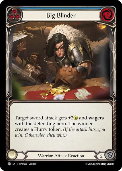 Big Blinder (Blue) trading card from Mastery Pack Warrior Big Blinder (Blue) - Mastery Pack Warrior Flesh and Blood trading card