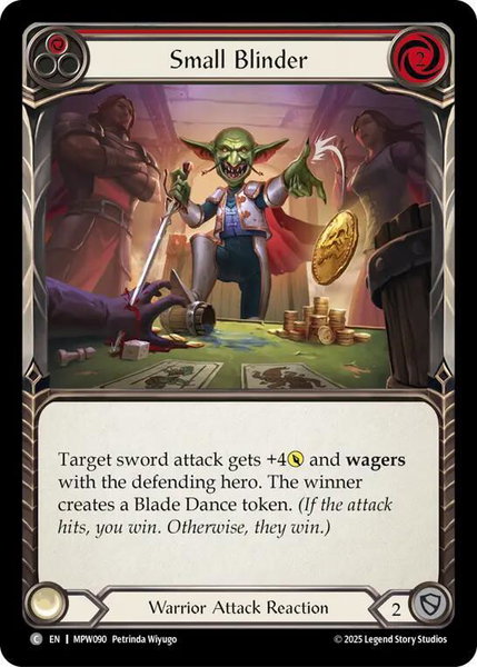Small Blinder (Red) trading card from Mastery Pack Warrior Small Blinder (Red) - Mastery Pack Warrior Flesh and Blood trading card