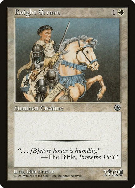 Knight Errant trading card from Portal Knight Errant - Portal Magic: The Gathering trading card