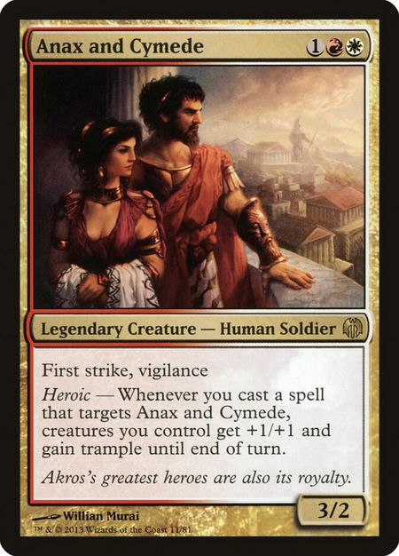 Anax and Cymede - Duel Decks: Heroes vs. Monsters Magic: The Gathering trading card