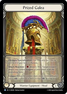 Prized Galea (Extended Art) - Armory Deck: Olympia (AOL) #AOL003 - Rare Flesh and Blood Trading Card