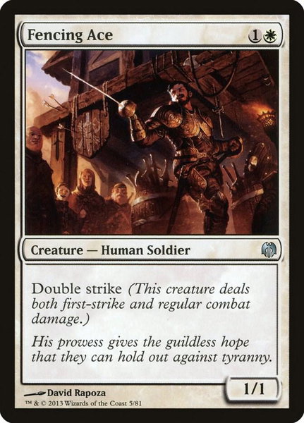 Fencing Ace trading card from Duel Decks: Heroes vs. Monsters Fencing Ace - Duel Decks: Heroes vs. Monsters Magic: The Gathering trading card