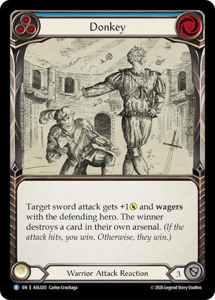 Donkey (Blue) trading card from Armory Deck: Olympia Donkey (Blue) - Armory Deck: Olympia Flesh and Blood trading card