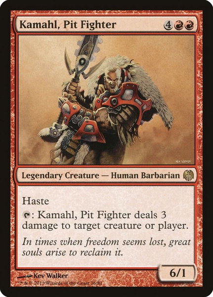Kamahl, Pit Fighter trading card from Duel Decks: Heroes vs. Monsters Kamahl, Pit Fighter - Duel Decks: Heroes vs. Monsters Magic: The Gathering trading card