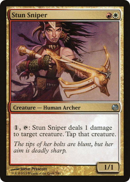 Stun Sniper trading card from Duel Decks: Heroes vs. Monsters Stun Sniper - Duel Decks: Heroes vs. Monsters Magic: The Gathering trading card