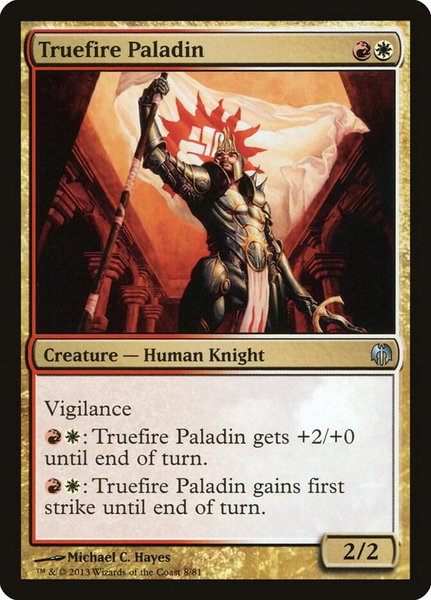 Truefire Paladin trading card from Duel Decks: Heroes vs. Monsters Truefire Paladin - Duel Decks: Heroes vs. Monsters Magic: The Gathering trading card
