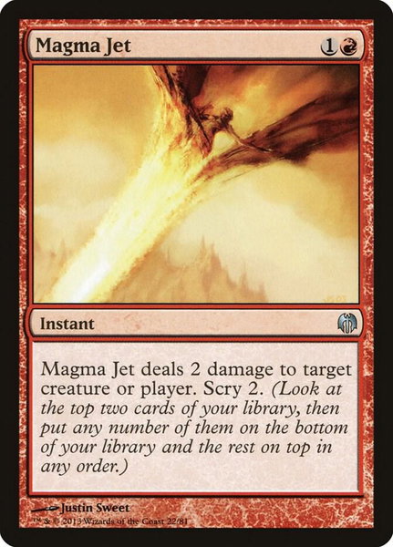 Magma Jet trading card from Duel Decks: Heroes vs. Monsters Magma Jet - Duel Decks: Heroes vs. Monsters Magic: The Gathering trading card