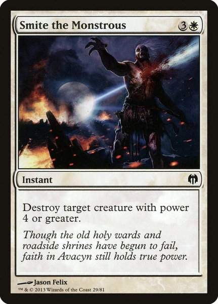 Smite the Monstrous trading card from Duel Decks: Heroes vs. Monsters Smite the Monstrous - Duel Decks: Heroes vs. Monsters Magic: The Gathering trading card