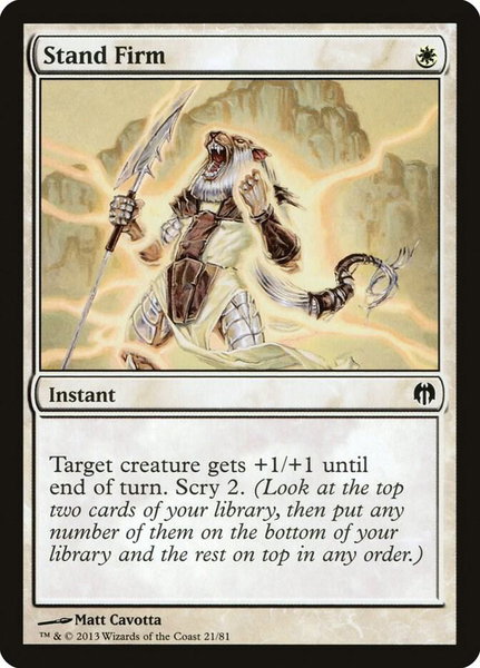 Stand Firm trading card from Duel Decks: Heroes vs. Monsters Stand Firm - Duel Decks: Heroes vs. Monsters Magic: The Gathering trading card