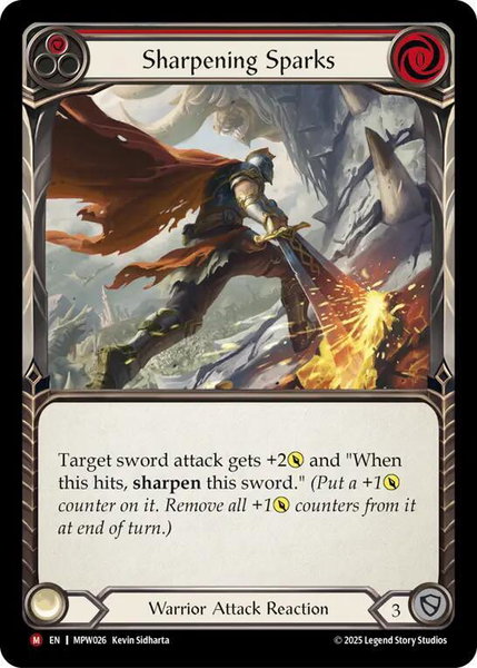 Sharpening Sparks trading card from Mastery Pack Warrior Sharpening Sparks - Mastery Pack Warrior Flesh and Blood trading card