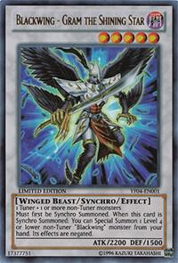 Blackwing - Gram the Shining Star trading card from Yu-Gi-Oh! 5D's Manga Promotional Cards Blackwing - Gram the Shining Star - Yu-Gi-Oh! 5D's Manga Promotional Cards YuGiOh trading card