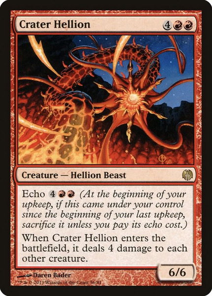 Crater Hellion trading card from Duel Decks: Heroes vs. Monsters Crater Hellion - Duel Decks: Heroes vs. Monsters Magic: The Gathering trading card