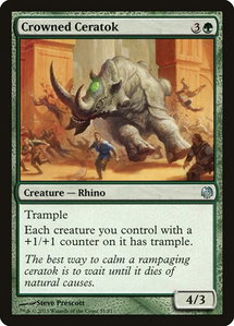 Crowned Ceratok - Duel Decks: Heroes vs. Monsters (DDL) #51 - Uncommon Magic: The Gathering Trading Card