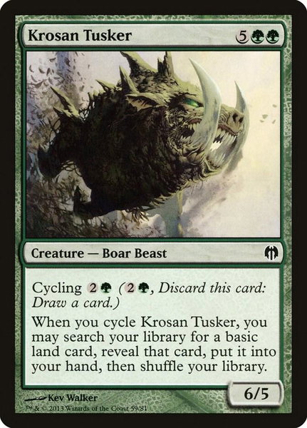 Krosan Tusker trading card from Duel Decks: Heroes vs. Monsters Krosan Tusker - Duel Decks: Heroes vs. Monsters Magic: The Gathering trading card