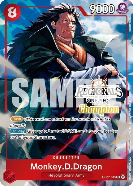 Monkey.D.Dragon (Regionals Champion Card Set 26-27 Vol.2) trading card from One Piece Promotion Cards Monkey.D.Dragon (Regionals Champion Card Set 26-27 Vol.2) - One Piece Promotion Cards One Piece trading card
