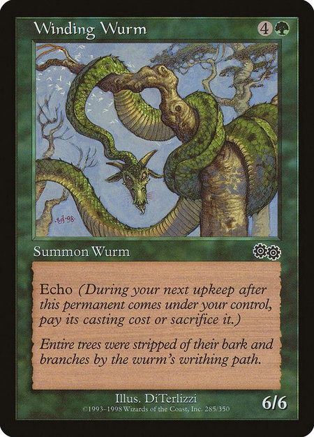 Winding Wurm - Urza's Saga Magic: The Gathering trading card