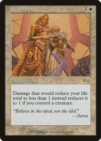 Worship - Urza's Saga (USG) #57 - Rare Magic: The Gathering Trading Card