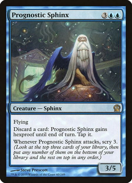 Prognostic Sphinx trading card from Theros Prognostic Sphinx - Theros Magic: The Gathering trading card
